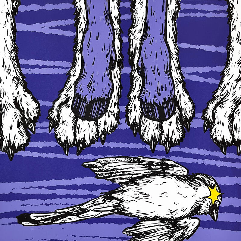 pretend serigraph, 10x10 (2024) (Frogman&#39;s 2024 Print Workshop Staff Print Exchange &quot;Wrath&quot;)