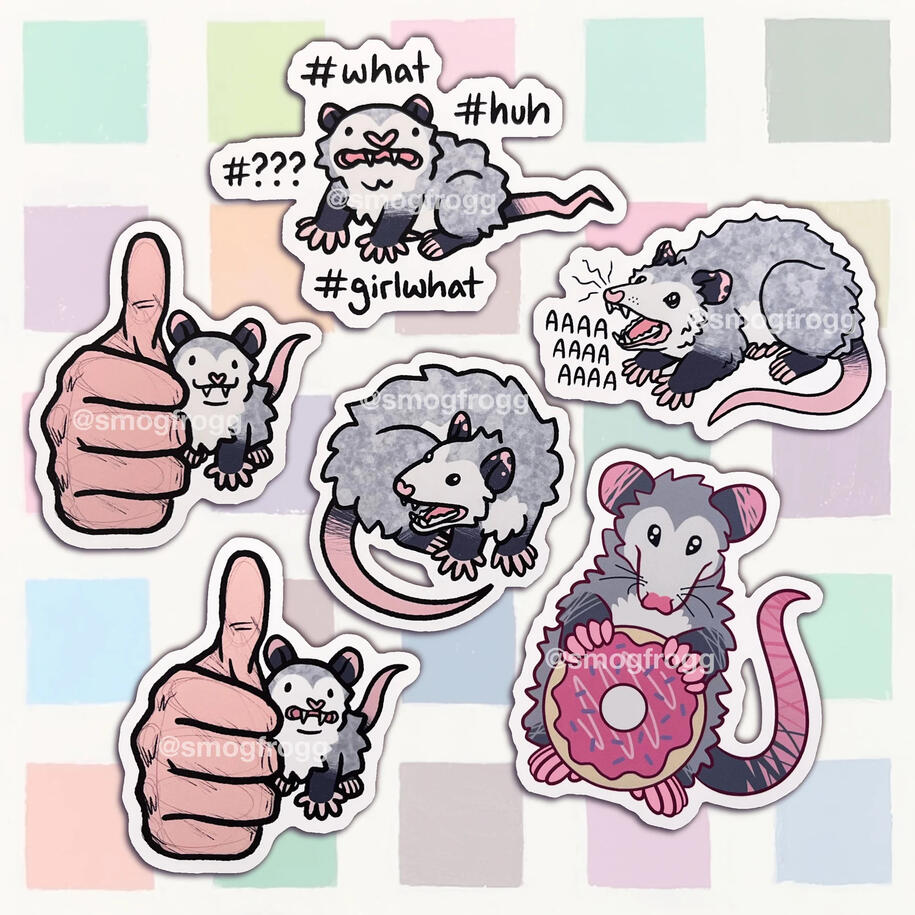 opossums (stickers)