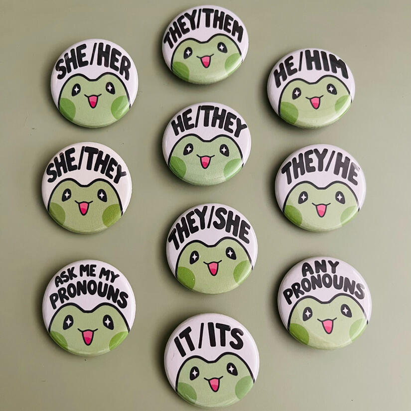 froggy pronoun pins